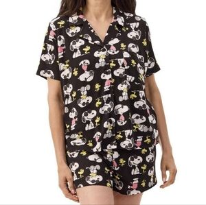 Peanuts Snoopy Woodstock Pajamas Shorts Set L